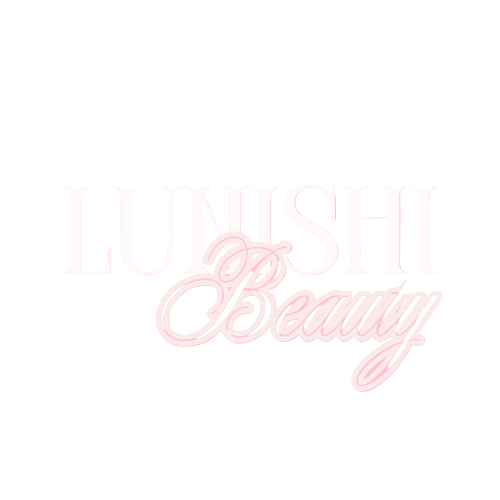 LUNISHI Beauty logo on a pink background